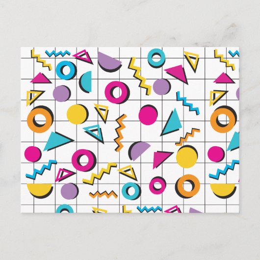 Geometrisch patroon van de Retro van 80-kleuren Feestdagenkaart (Voorkant)