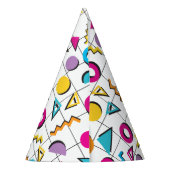Geometrisch patroon van de Retro van 80-kleuren Feesthoedjes (Achterkant)