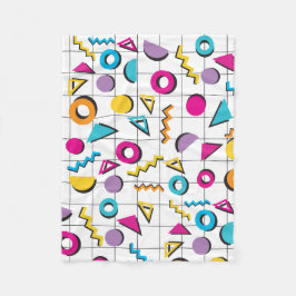 Geometrisch patroon van de Retro van 80-kleuren Fleece Deken