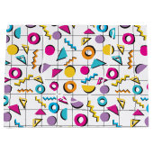 Geometrisch patroon van de Retro van 80-kleuren Groot Cadeauzakje (Voorkant)