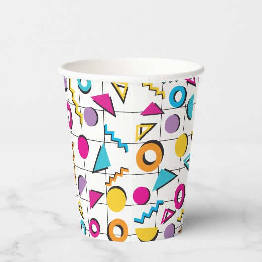 Geometrisch patroon van de Retro van 80-kleuren Papieren Bekers (Rechts)