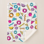 Geometrisch patroon van de Retro van 80-kleuren Sherpa Deken (Voorkant)