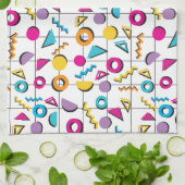 Geometrisch patroon van de Retro van 80-kleuren Theedoek (Gevouwen)