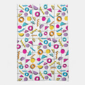 Geometrisch patroon van de Retro van 80-kleuren Theedoek (Verticaal)