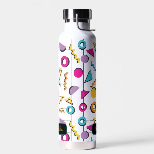 Geometrisch patroon van de Retro van 80-kleuren Waterfles (Links)