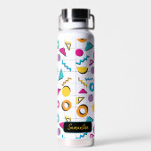 Geometrisch patroon van de Retro van 80-kleuren Waterfles (Achterkant)