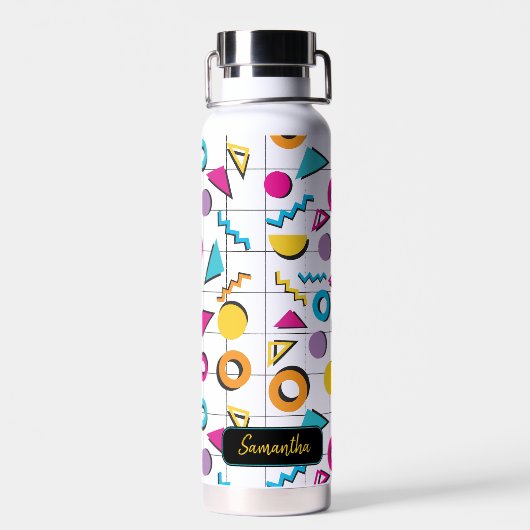 Geometrisch patroon van de Retro van 80-kleuren Waterfles (Achterkant)