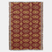 Geometrisch patroon van de rode en goudetnische ju deken (Voorkant Verticaal)