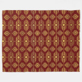Geometrisch patroon van de rode en goudetnische ju fleece deken (Voorkant (Horizontaal))