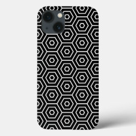 Geometrisch patroon van de textuur van hexagons iPhone 13 hoesje