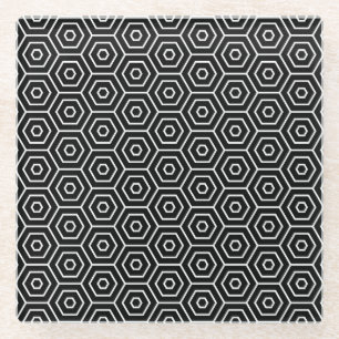 Geometrisch patroon van de textuur van hexagons glazen onderzetter