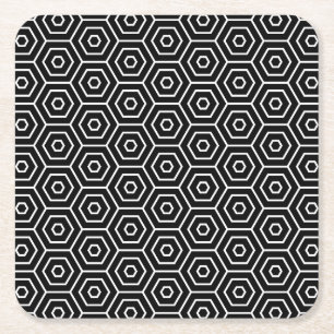 Geometrisch patroon van de textuur van hexagons kartonnen onderzetters