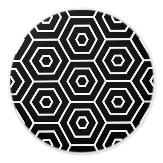 Geometrisch patroon van de textuur van hexagons keramische knop (Voorkant)