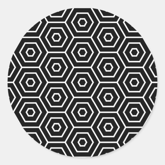 Geometrisch patroon van de textuur van hexagons ronde sticker (Voorkant)