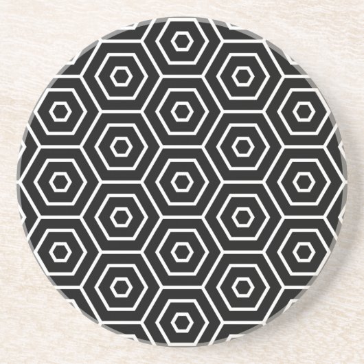 Geometrisch patroon van de textuur van hexagons zandsteen onderzetter (Voorkant)