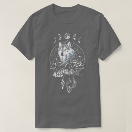 Geometrisch patroon van de vleugelwolf van de voll t-shirt (Design voorkant)