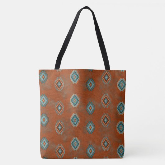 Geometrisch patroon van de Zuidwest Diamonds Tote Bag (Voorkant)