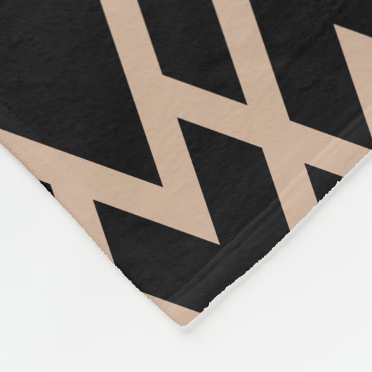 Geometrisch patroon van de zwarte en Tan Retro Fleece Deken (Hoek)