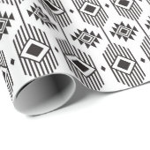Geometrisch patroon van de zwarte en witte etnisch cadeaupapier (Rol Hoek)