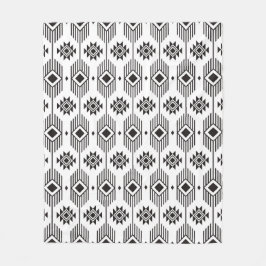 Geometrisch patroon van de zwarte en witte etnisch fleece deken