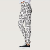 Geometrisch patroon van de zwarte en witte etnisch leggings (Links)