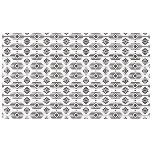 Geometrisch patroon van de zwarte en witte etnisch tafelkleed (Voorkant (Horizontaal))