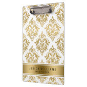 Geometrisch patroon van Elegant Gold en White Dama Klembord (Links)