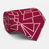 Geometrisch patroon van elegant roos goud en gieti stropdas (Opgerold)