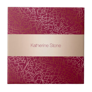 Geometrisch patroon van elegant roos goud en gieti tegeltje