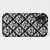 Geometrisch patroon van elegant zwart-wit Damasker Case-Mate iPhone Case (Achterkant (horizontaal))