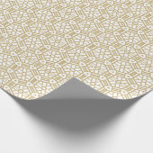 Geometrisch patroon van elegante witte en goudkuns cadeaupapier (Hoek)