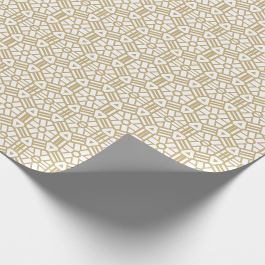 Geometrisch patroon van elegante witte en goudkuns cadeaupapier (Hoek)