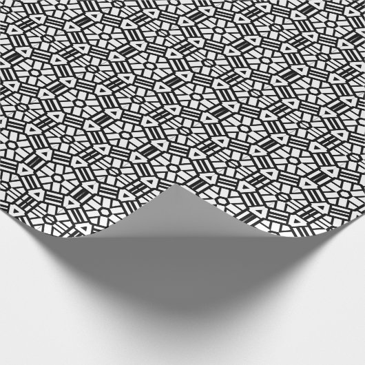 Geometrisch patroon van elegante witte en zwarte d cadeaupapier (Hoek)