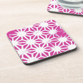 geometrisch patroon van Fuchsia Bier Onderzetter (Linkerzijde)