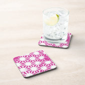 geometrisch patroon van Fuchsia Bier Onderzetter (Rechterzijde)