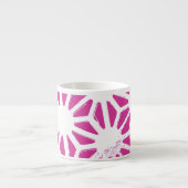 geometrisch patroon van Fuchsia Espresso Kop (Voorkant)