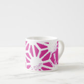 geometrisch patroon van Fuchsia Espresso Kop (Voorkant rechts)