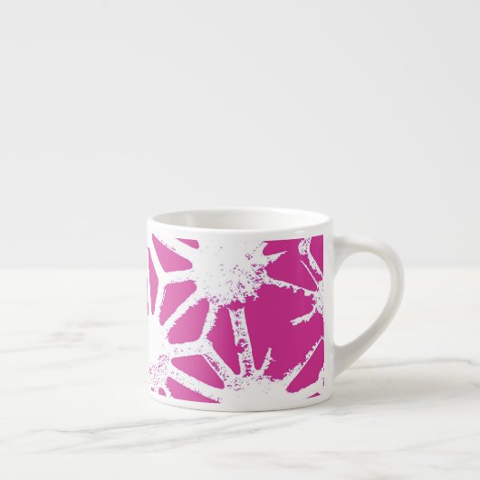 geometrisch patroon van Fuchsia Espresso Kop (Rechts)