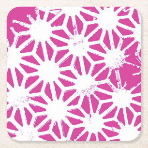 geometrisch patroon van Fuchsia Kartonnen Onderzetters