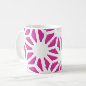 geometrisch patroon van Fuchsia Koffiemok (Voorkant links)