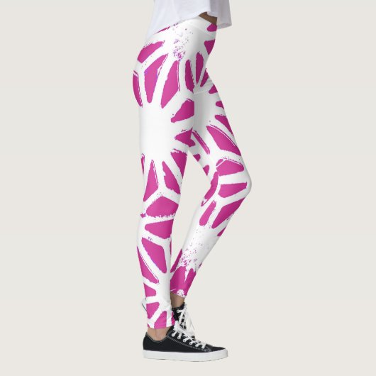geometrisch patroon van Fuchsia Leggings (Rechts)