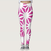 geometrisch patroon van Fuchsia Leggings (Voorkant)