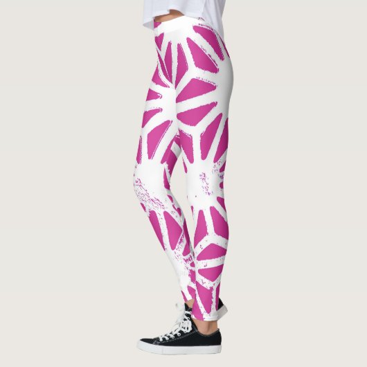 geometrisch patroon van Fuchsia Leggings (Links)