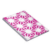 geometrisch patroon van Fuchsia Notitieboek (Rechterzijde)