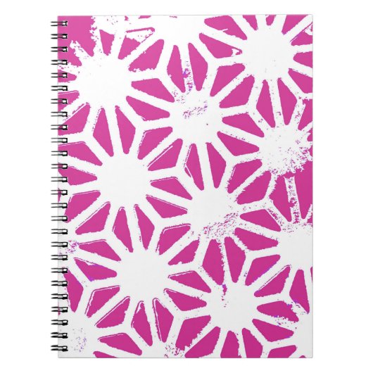 geometrisch patroon van Fuchsia Notitieboek (Voorkant)