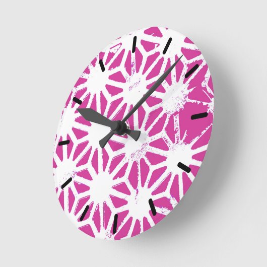 geometrisch patroon van Fuchsia Ronde Klok (Hoek)