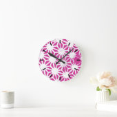 geometrisch patroon van Fuchsia Ronde Klok (Huis)