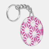 geometrisch patroon van Fuchsia Sleutelhanger (Voorkant Links)