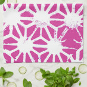 geometrisch patroon van Fuchsia Theedoek (Gevouwen)