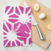 geometrisch patroon van Fuchsia Theedoek (Quarter Fold)